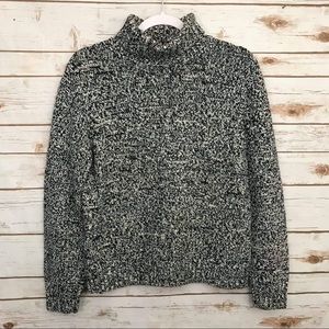 Land’s End Chunky Black and White Turtleneck Sweater